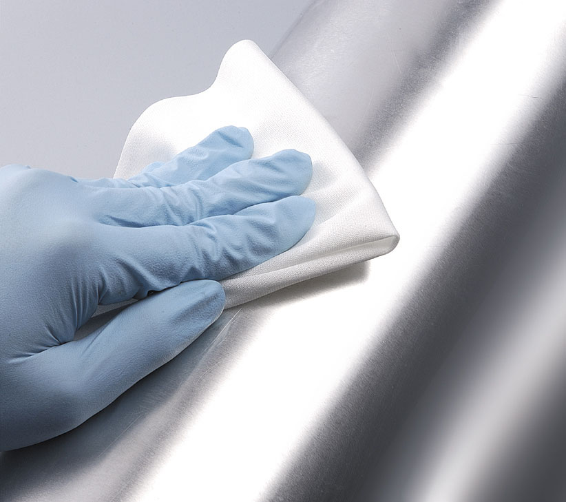 Surface Disinfecting with Single-Use Nitrile Gloves